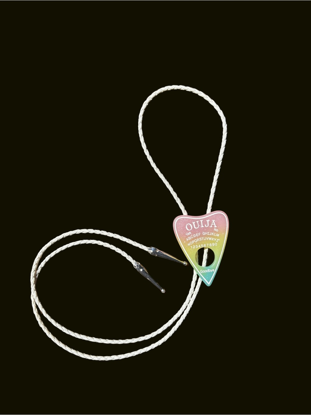Ouija Planchette Bolo Tie in Pink-Green Gradient